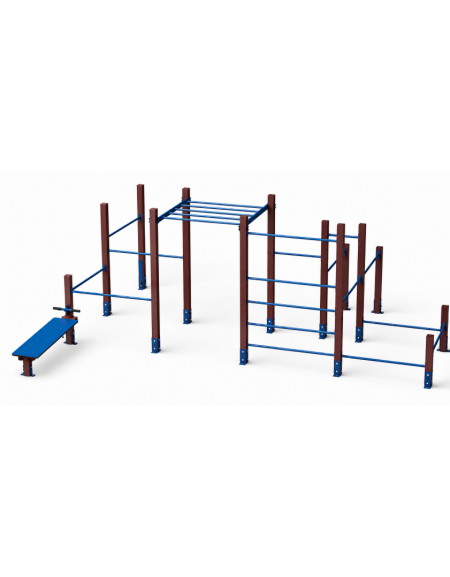 Palestra Workout Grande con struttura in plastica riciclata e tubi in acciaio verniciato - cm 642x465x241h
