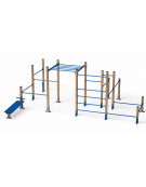 Palestra Workout Grande con struttura in legno termotrattato e tubi in acciaio verniciato - cm 642x465x241h