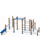 Palestra Workout Grande con struttura in alluminio rifinito in legno light e tubi in acciaio verniciato - cm 642x465x241h