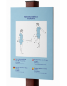 Palo con tabella movimento gambe 1 in plastica riciclata completo di tabella in forex  - cm 40x10x162h