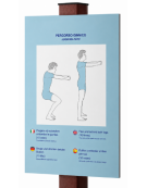Palo con tabella movimento gambe 2 in plastica riciclata completo di tabella in forex  - cm 40x10x162h