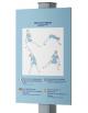 Palo con tabella defaticamento in alluminio completo di tabella in forex  - cm 40x10x162h