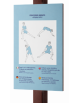 Palo con tabella defaticamento in plastica riciclata completo di tabella in forex  - cm 40x10x162h