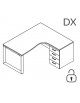 Workstation con cassettiera portante Dx e gambe ad anello - piano melaminico spessore mm 30 - Colori a scelta - cm 180x160x74,5h