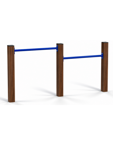 Attrezzo in alluminio rifinito in legno light per piegamenti sulle braccia  - cm 209x9x102h