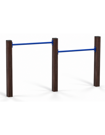 Attrezzo in alluminio rifinito in legno dark per piegamenti sulle braccia  - cm 209x9x102h