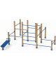 Palestra Workout media con struttura in legno termotrattato e tubi in acciaio verniciato - cm 465x486x241h