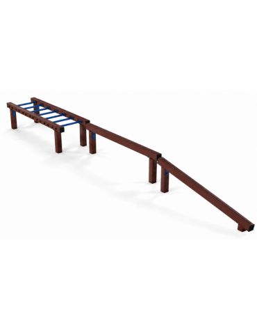 Attrezzatura da parco in plastica riciclata per camminamenti in equilibrio  - cm 626x66x51h