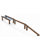Attrezzatura da parco in alluminio rifinito in legno light per camminamenti in equilibrio  - cm 626x66x51h