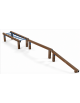 Attrezzatura da parco in alluminio rifinito in legno light per camminamenti in equilibrio  - cm 626x66x51h