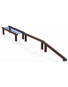 Attrezzatura da parco in alluminio rifinito in legno dark per camminamenti in equilibrio  - cm 626x66x51h