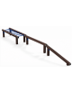 Attrezzatura da parco in alluminio rifinito in legno dark per camminamenti in equilibrio  - cm 626x66x51h