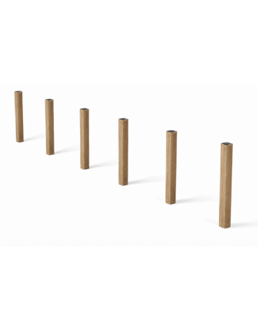 Attrezzo realizzato in legno di pino termotrattato per l’esecuzione dello slalom  - cm  609x9x105h