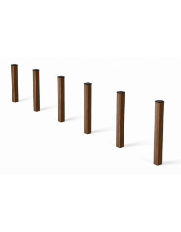 Attrezzo realizzato in alluminio rifinito in legno light per l’esecuzione dello slalom  - cm  609x9x105h
