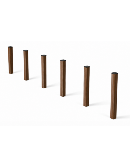 Attrezzo realizzato in alluminio rifinito in legno light per l’esecuzione dello slalom  - cm  609x9x105h