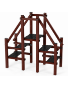 Struttura a sali scendi con pali in plastica riciclata con protezione in plastica - cm 219x113x212h