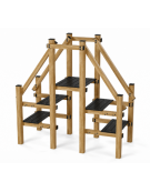 Struttura a sali scendi con pali in legno termotrattato con protezione in plastica - cm 219x113x212h