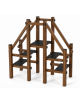 Struttura a sali scendi con pali in alluminio rifinito in legno light con protezione in plastica - cm 219x113x212h