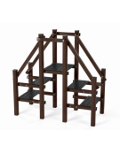 Struttura a sali scendi con pali in alluminio rifinito in legno dark con protezione in plastica - cm 219x113x212h