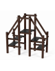 Struttura a sali scendi con pali in alluminio rifinito in legno dark con protezione in plastica - cm 219x113x212h