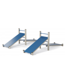 Attrezzo per flessione su panca inclinata con pali in alluminio e pianali in HDPE - cm 365x330x132h