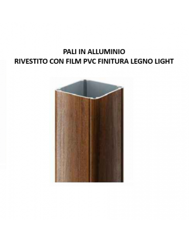 Struttura con anelli, scala e corda con pali in alluminio rifinito in legno light e tubi in acciaio - cm 454x21x262h