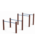 Attrezzo ad ostacoli per esercizi ginnici con pali in plastica riciclata e tubi in acciaio - cm 161x348x132h