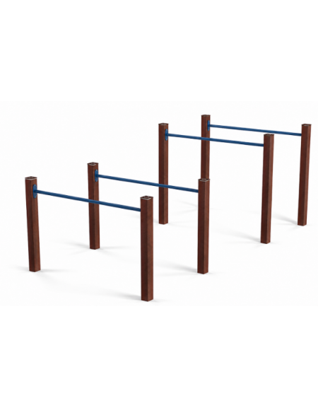 Attrezzo ad ostacoli per esercizi  ginnici con pali in plastica riciclata e tubi in acciaio - cm 161x348x132h