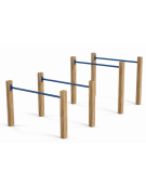 Attrezzo ad ostacoli per esercizi ginnici con pali in legno termotrattato e tubi in acciaio - cm 161x348x132h