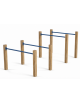 Attrezzo ad ostacoli per esercizi  ginnici con pali in legno termotrattato e tubi in acciaio - cm 161x348x132h