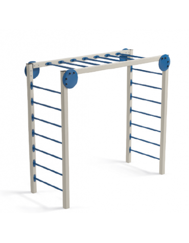 Arrampicata per esercizi ginnici con pali in alluminio e tubi in acciaio - cm 274x116x253h