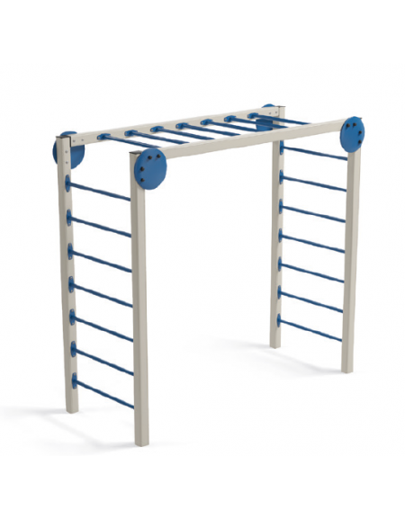 Arrampicata per esercizi ginnici con pali in alluminio e tubi in acciaio - cm 274x116x253h