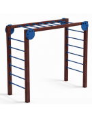 Arrampicata per esercizi ginnici con pali in plastica riciclata e tubi in acciaio - cm 274x116x253h