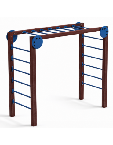 Arrampicata per esercizi ginnici con pali in plastica riciclata e tubi in acciaio - cm 274x116x253h