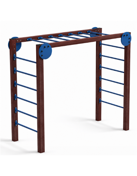 Arrampicata per esercizi ginnici con pali in plastica riciclata e tubi in acciaio - cm 274x116x253h