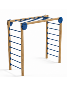 Arrampicata per esercizi ginnici con pali in legno termotrattato e tubi in acciaio - cm 274x116x253h