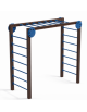 Arrampicata per esercizi ginnici con pali in alluminio rifinito in legno dark e tubi in acciaio - cm 274x116x253h
