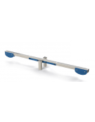 Trave oscillante per esercizi ginnici con pali in legno lamellare e calotta in plastica - cm 305x38x32h