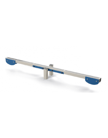 Trave oscillante per esercizi ginnici con pali in legno lamellare e calotta in plastica - cm 305x38x32h