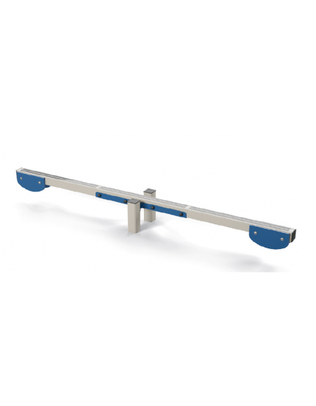Trave oscillante per esercizi ginnici con pali in legno lamellare e calotta in plastica - cm 305x38x32h