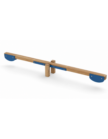 Trave oscillante per esercizi ginnici con pali in legno termotrattato - cm 305x38x32h