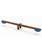 Trave oscillante per esercizi ginnici con pali in alluminio rifinito in legno light - cm 305x38x32h