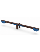 Trave oscillante per esercizi ginnici con pali in alluminio rifinito in legno dark - cm 305x38x32h