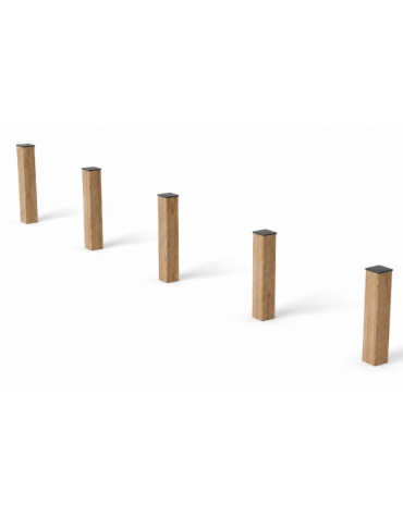 Paletti verticali per esercizi ginnici con pali in legno termotrattato - cm 409x9x60h
