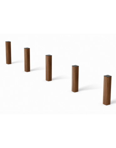 Paletti verticali per esercizi ginnici con pali in alluminio rifinito in legno light - cm 409x9x60h