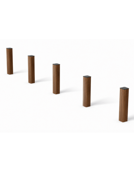 Paletti verticali per esercizi ginnici con pali in alluminio rifinito in legno light - cm 409x9x60h