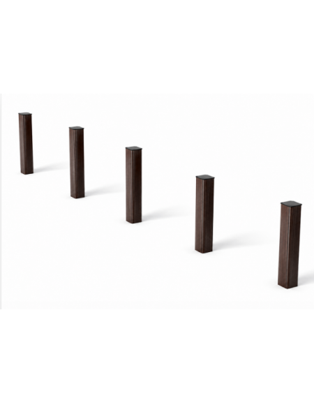 Paletti verticali per esercizi ginnici con pali in alluminio rifinito in legno dark - cm 409x9x60h