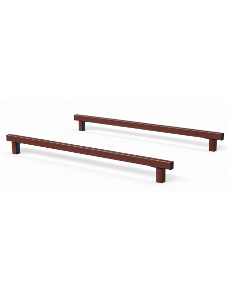 Asse per esercizi di flessione del tronco con pali in plastica riciclata - cm 302x195x22h