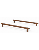 Asse per esercizi di flessione del tronco con pali in alluminio rifinito in legno light - cm 302x195x22h