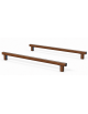 Asse per esercizi di flessione del tronco con pali in alluminio rifinito in legno light - cm 302x195x22h